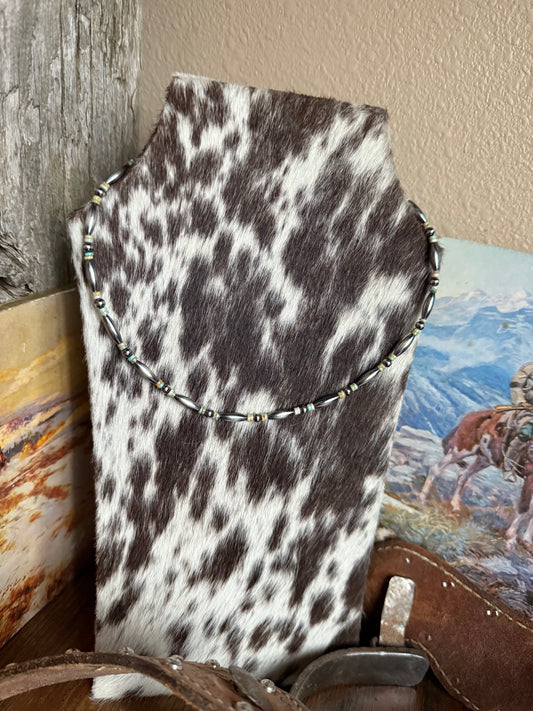 14-16in torpedo bead with green turquoise