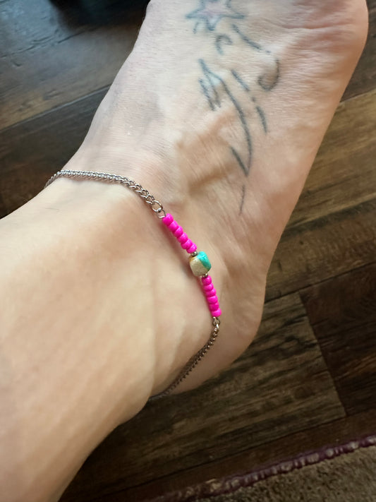 Neon bar anklet