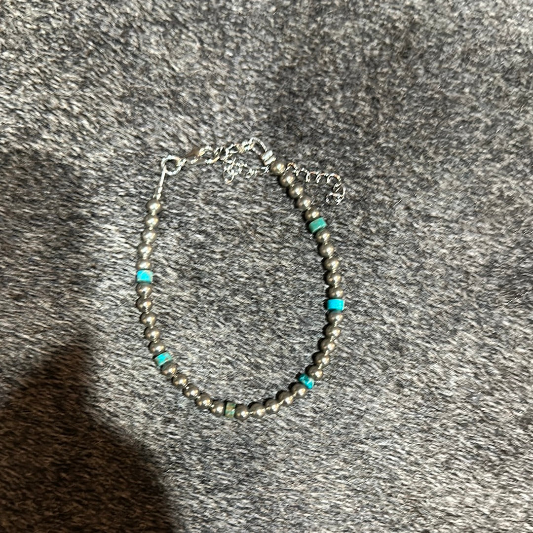 Silver plated turquoise bracelet