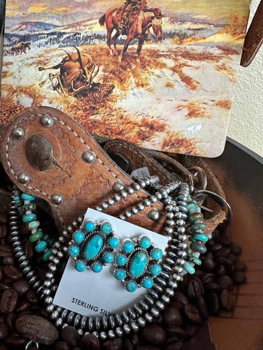Oval turquoise cluster