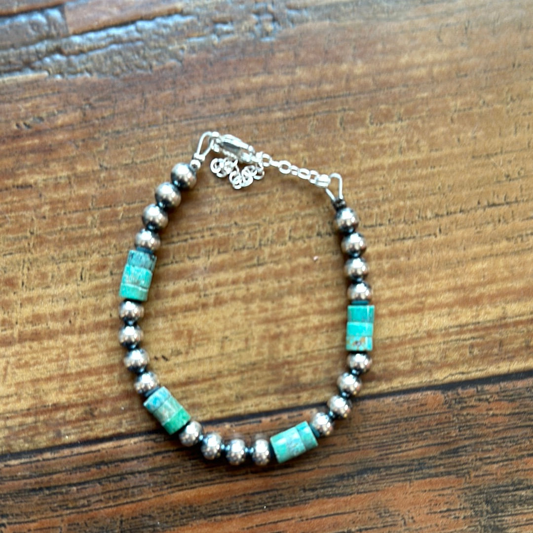 6mm turquoise pearl bracelet